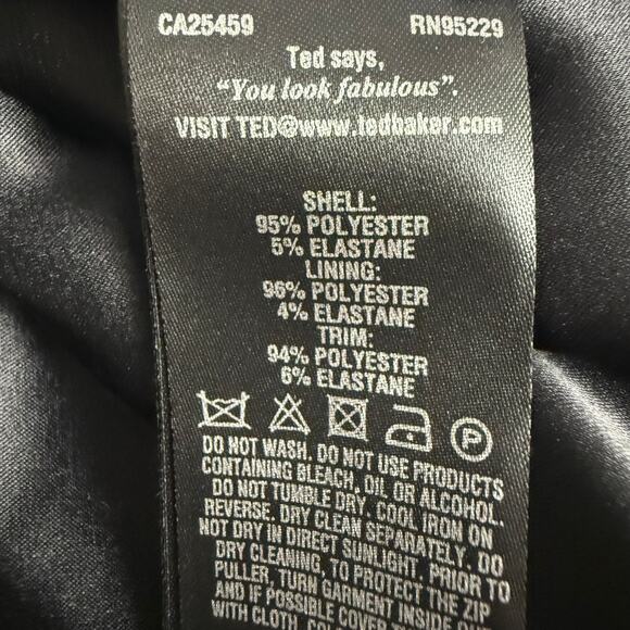 Ted Baker Kaleesa Chelsea Flower Collared Dress Size 0 Long Sleeves Zip Closure - Picture 10 of 10